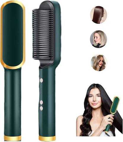 Hair Straightener Brush Curling Comb 2 In 1