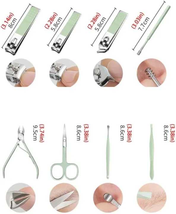 16pcs Stainless Steel Portable Nail Clipper Set Professional Pedicure Kit Beauty Manicure Set | Multicolor